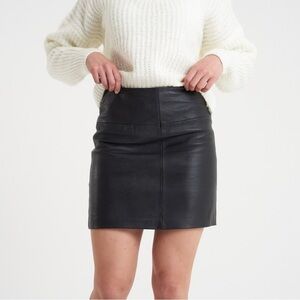 Just Female Leather Mini Skirt